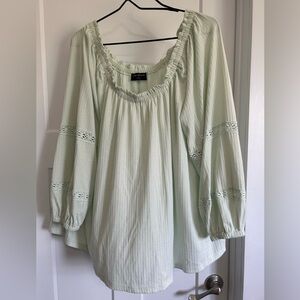 Lane Bryant Mint Green Peasant Top. Size 18/20. Very gently used. Worn twice.